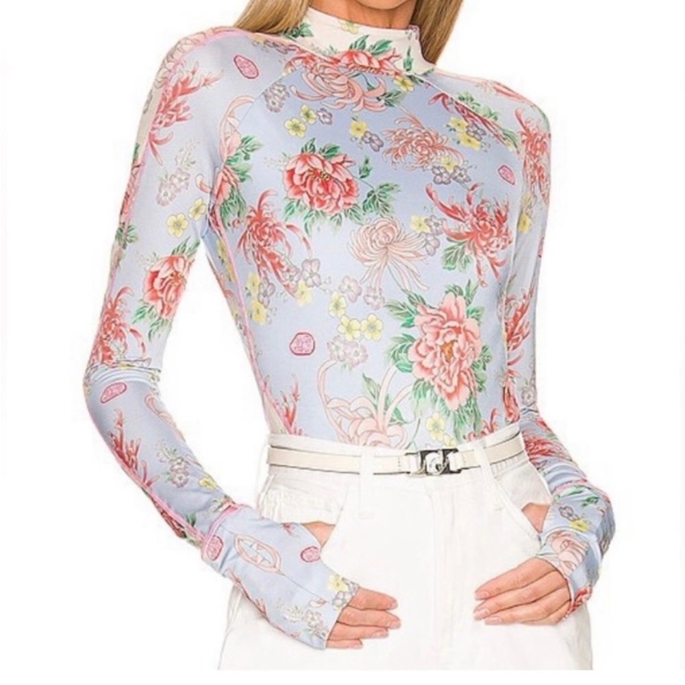 Floral Long Sleeve Bodysuit - Picture 2 of 3